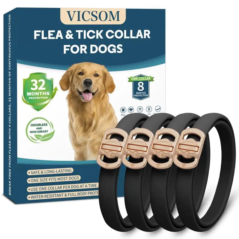 4-Pack Flea & Tick Collar for Dogs – 32 Months Protection